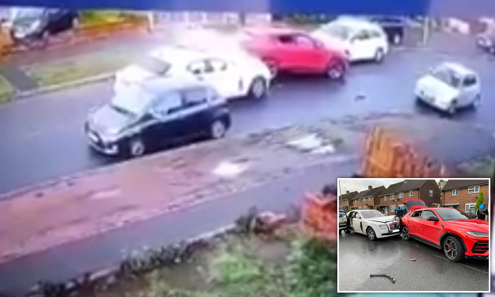 Rolls-Royce Ghost Driver flees scene after crashing into Lamborghini