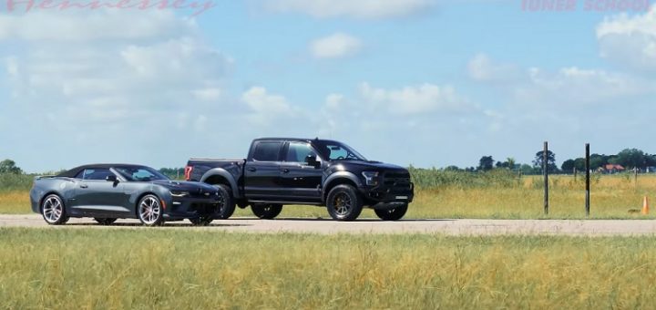 Hennessey VelociRaptor V8 Fights Camaro SS In Unexpected Drag Race