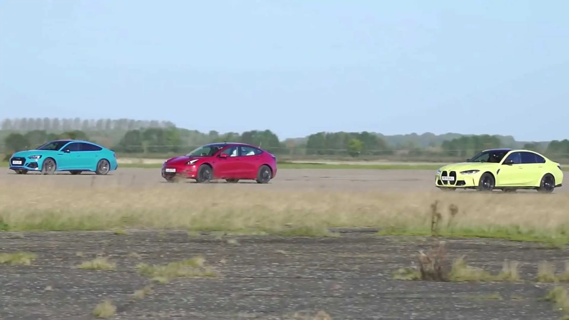 Audi RS5, BMW M3 AWD and Model 3 Performance Meet for a Drag Race