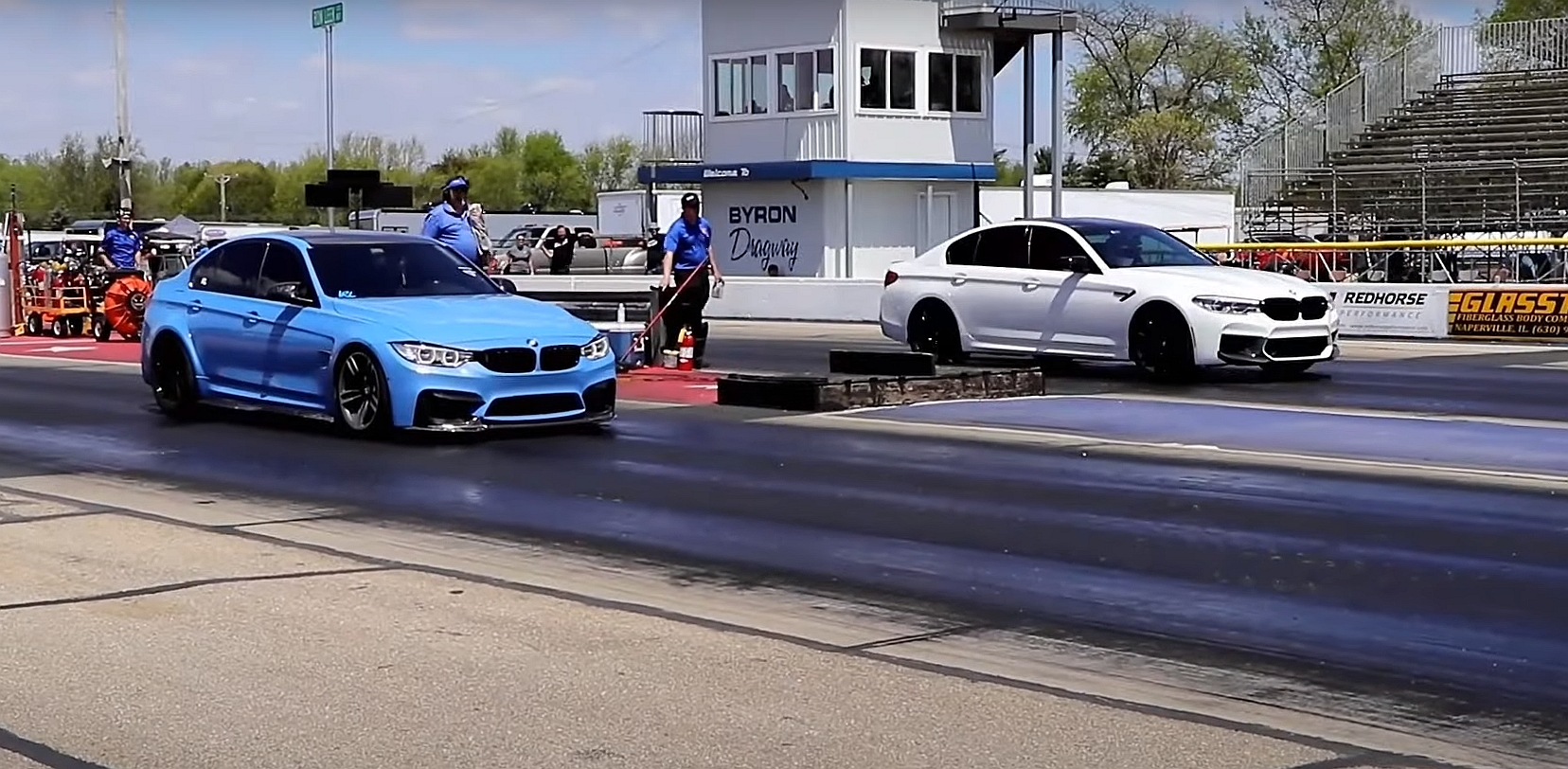 Drag Race: Tuned BMW M3 Competition vs M5 Competition