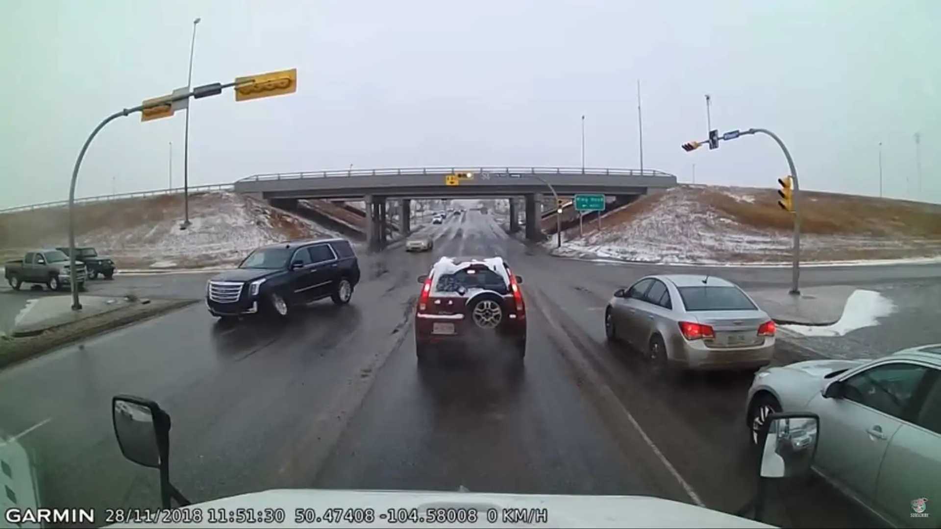 Crazy Crash Video: Cadillac Escalade Takes Care Of Embankment