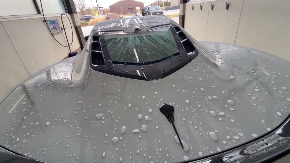 Check out How Much Water Gets into the Chevy Corvette C8's Engine Bay