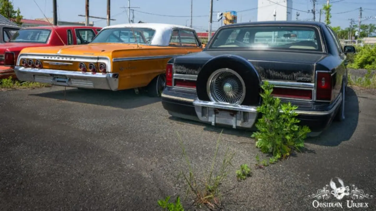 These American Cars were abandoned in Fukushima (Japan) since 2011.