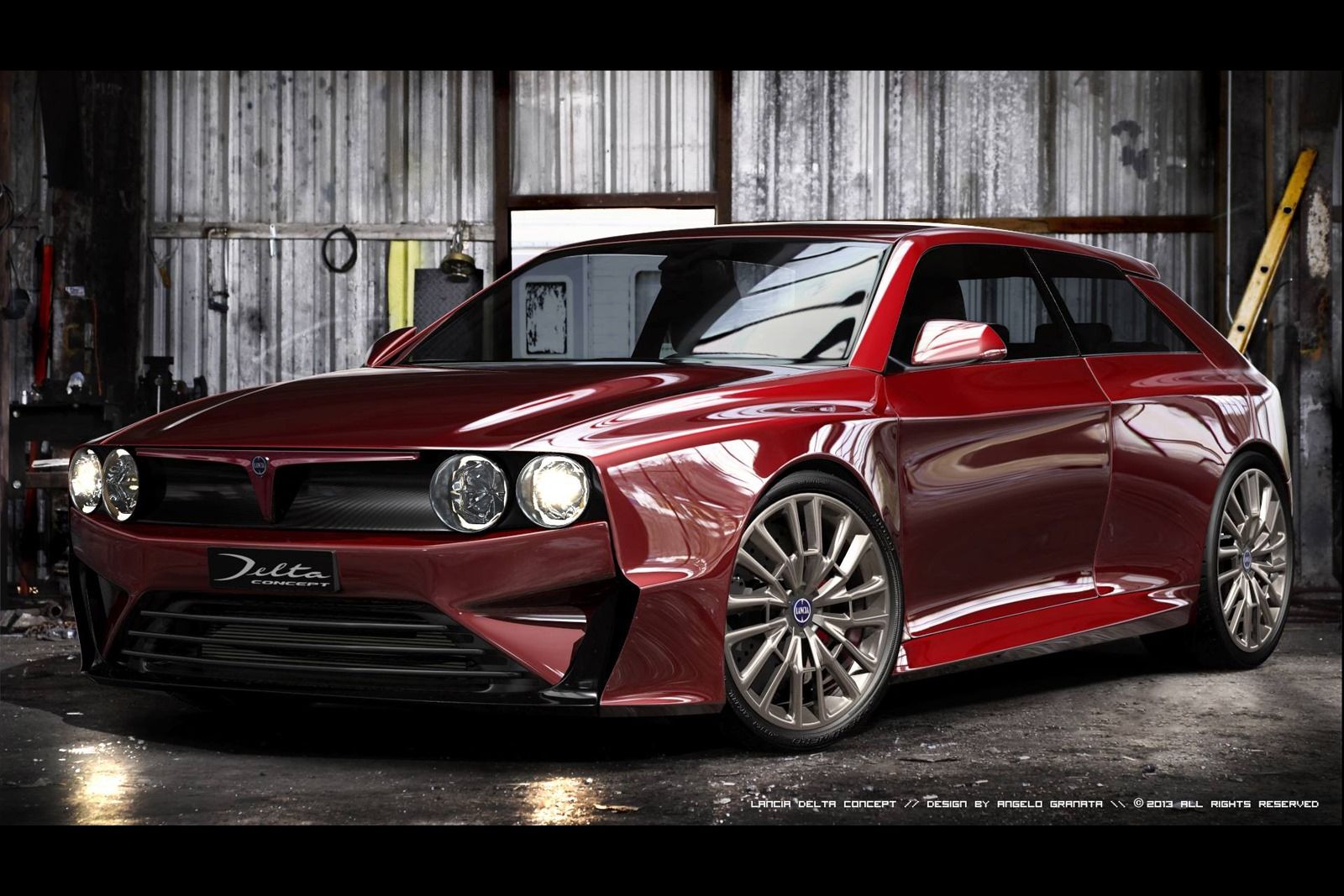 Digitally imagined Lancia Delta HF Integrale concept