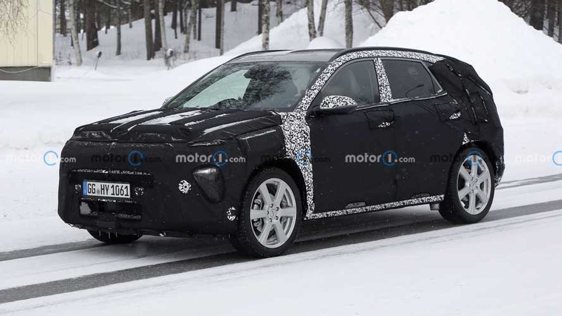 2023 Hyundai Kona on Aftermarket Wheels Found In Snowy Sweden