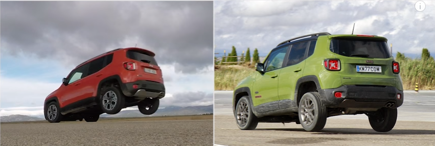 Jeep Renegade raises rear wheels due to malfunctioning brakes