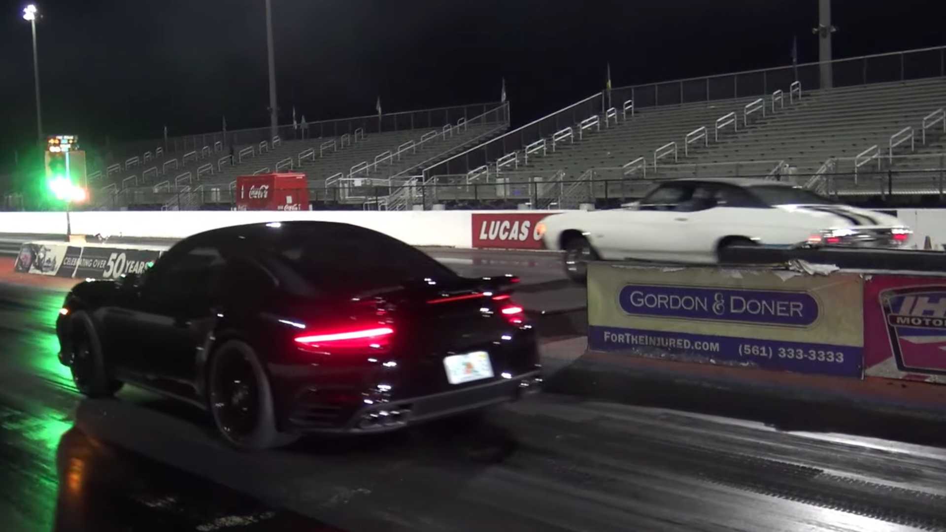 Watch A Classic Chevy Chevelle SS Drag Race A Modern Porsche 911 Turbo