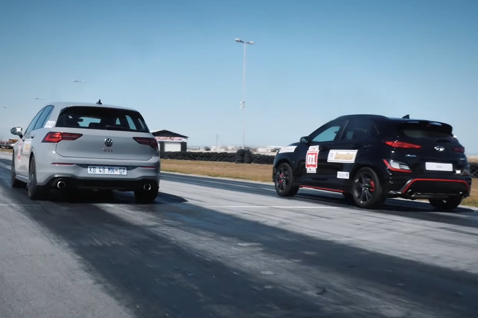 Hyundai Kona N Vs VW Golf GTI Drag Racing Is Neck and Neck