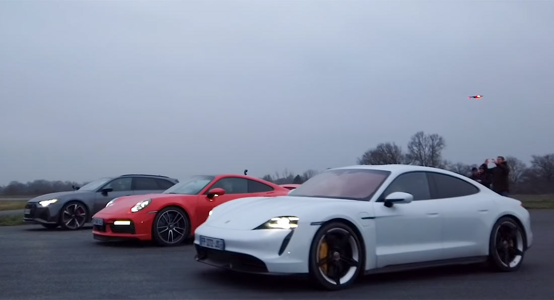 Can Porsche Taycan Turbo S Beat 911 Turbo S, Audi RS6 In A Drag Race?