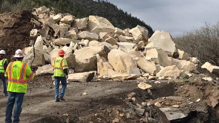 Colorado decides to just drive around the giant boulder-blocking highway