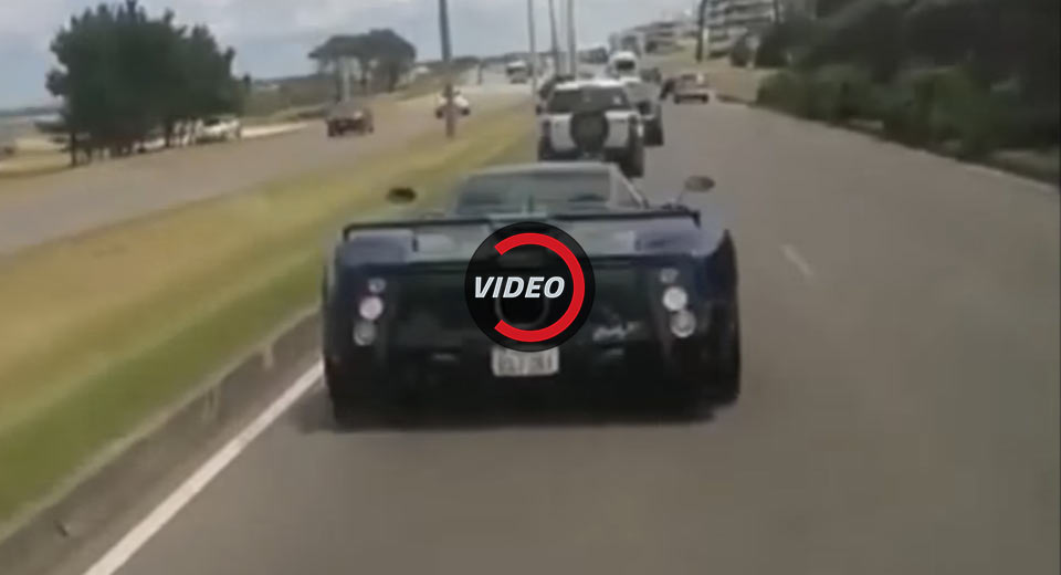 Pagani Zonda is rear-ended by a guy making video