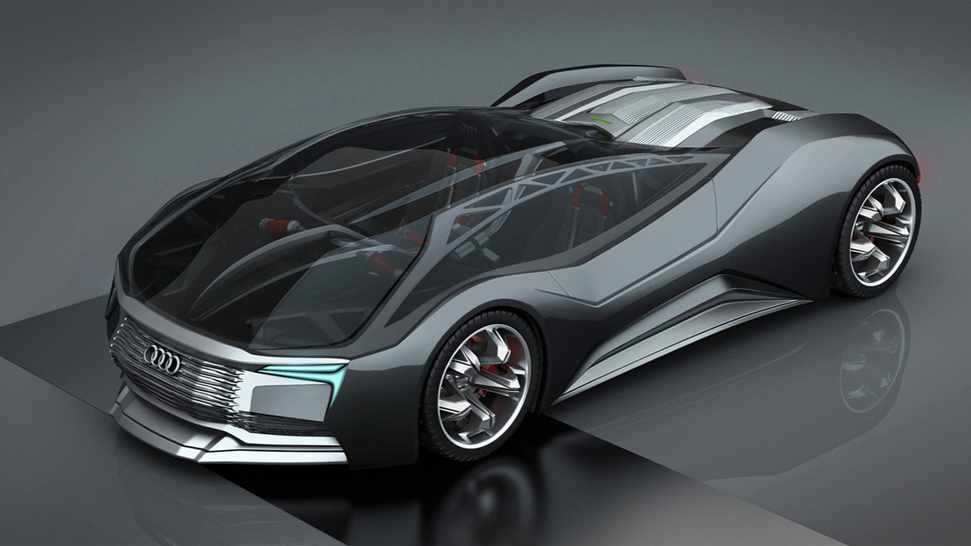 The F-Tron is an Audi-inspired supercar that uses nuclear-powered technology.