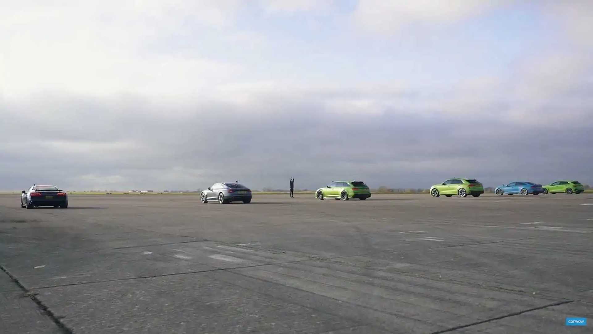 Audi R8 Takes on the RS Model Family On The Drag Strip