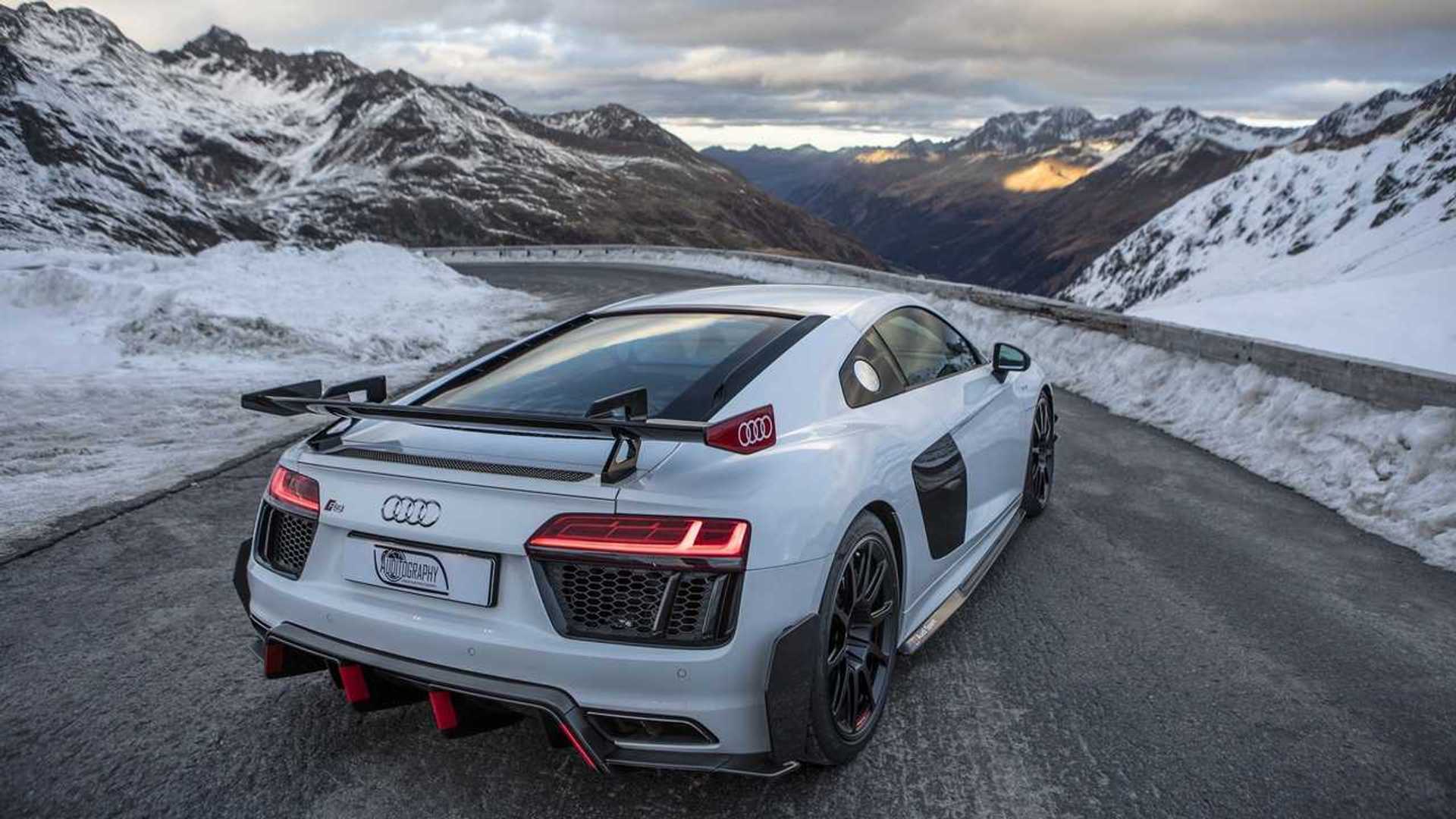 Audi R8 V10 Plus with Performance Parts Looks Amazing in The Alps