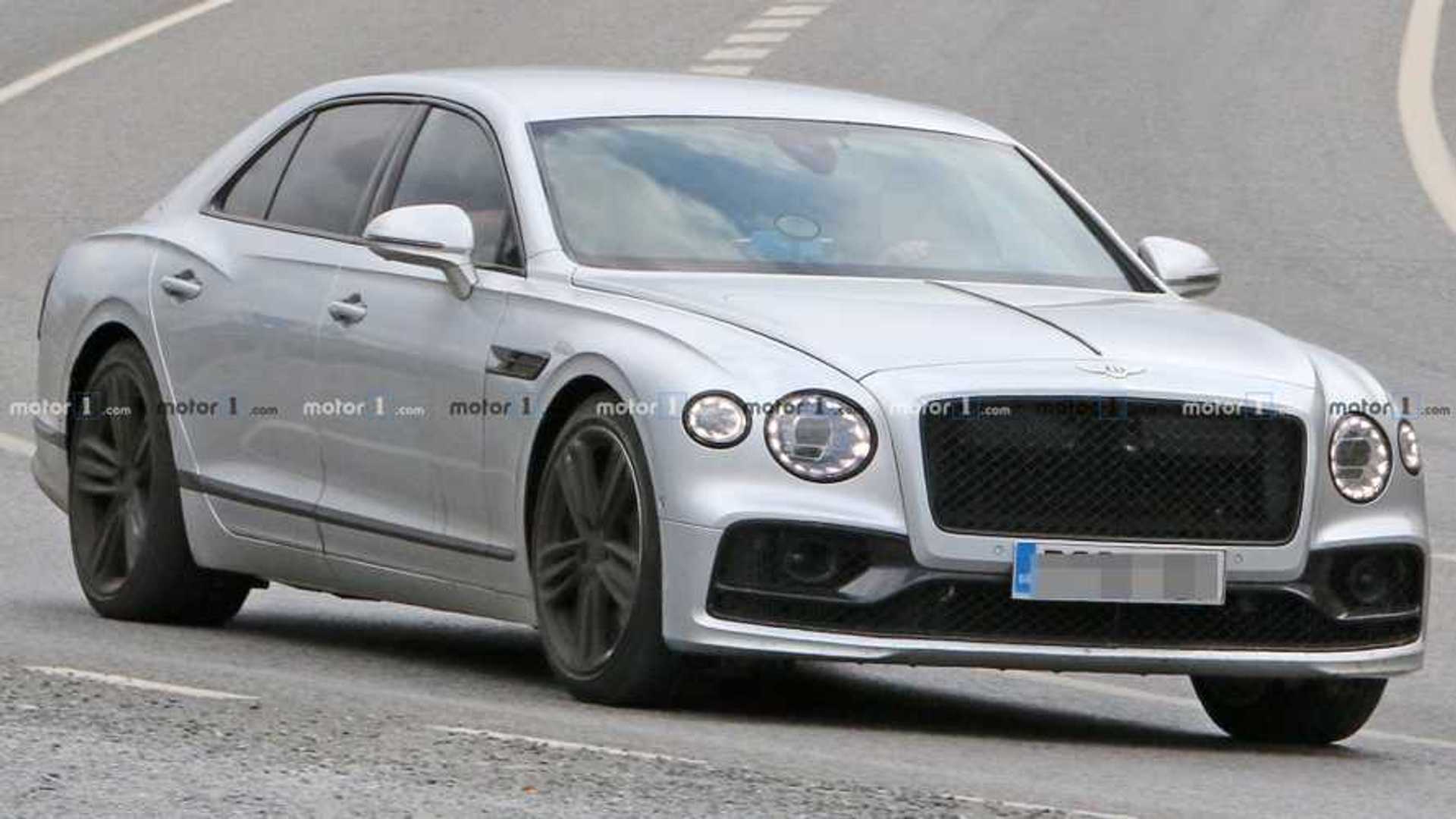 Bentley Flying Spur Speed Spy Spied Showing Its Black Trim