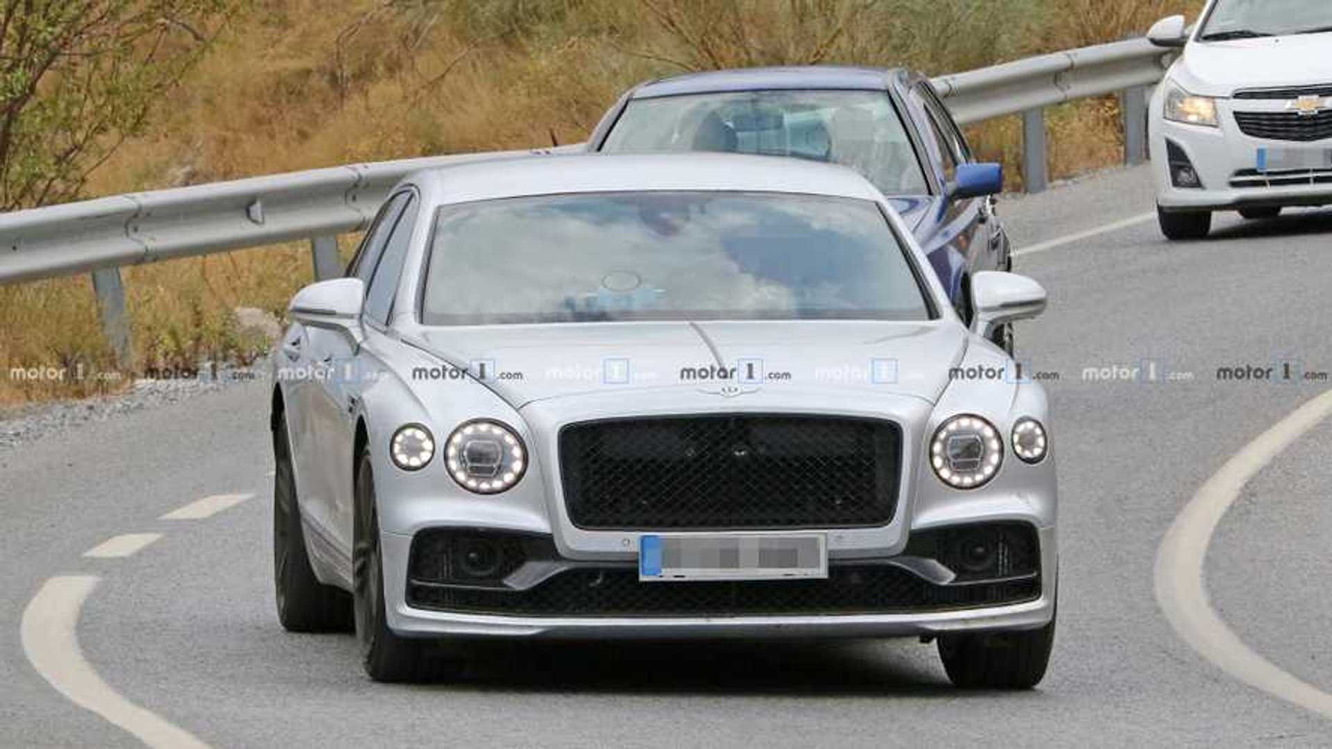 Bentley Flying Spur Speed Spy Spied Showing Its Black Trim