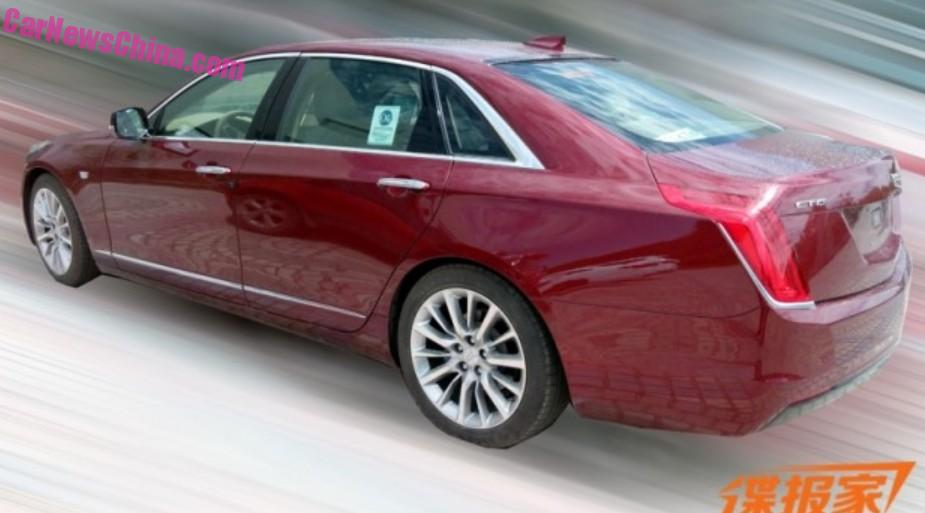 China: Cherry red Cadillac CT6 photographed