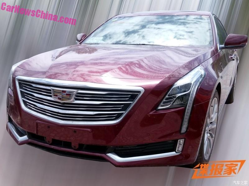 China: Cherry red Cadillac CT6 photographed