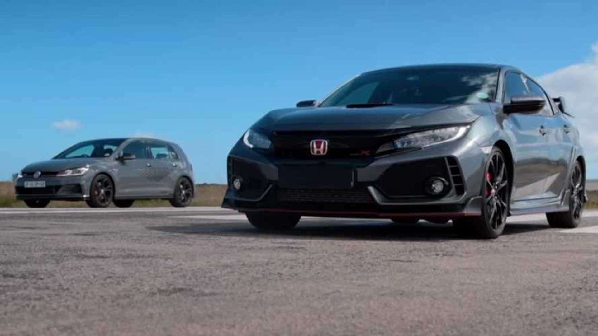 Honda Civic Type R Drag Races VW Golf GTI TC In Hot Hatch Showdown