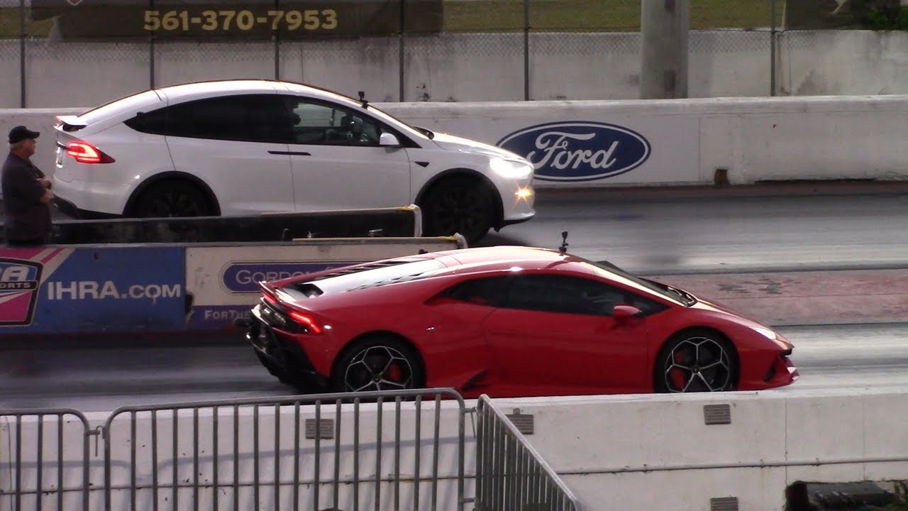 Tesla Model X Takes Out Another Supercar at The Drag Strip