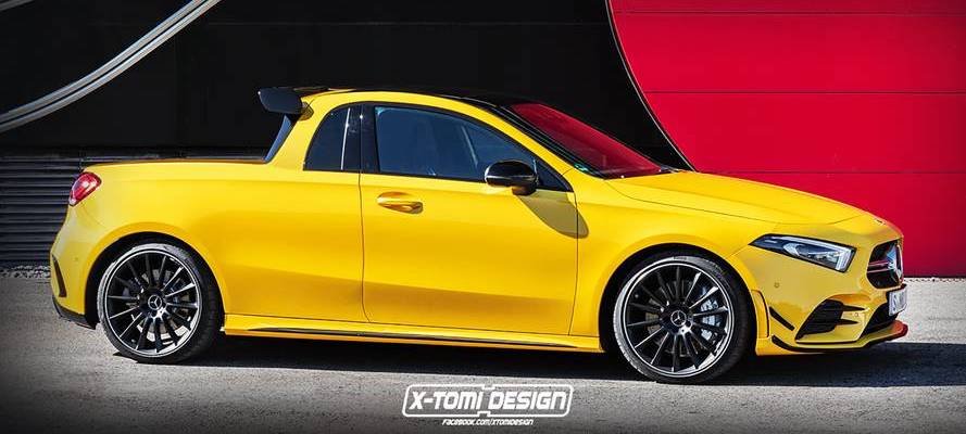 The Mercedes-AMG A35 looks surprising good as a small pickup truck