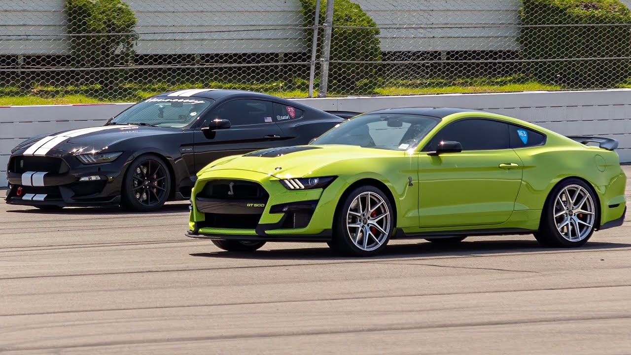 Drag Race Shelby GT350 Drag Race 900 HP GT500 Modded Mustang Fight