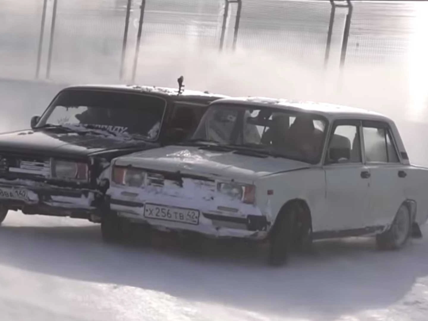 Watch Two Crazy Russians Combine Their Cars and Go Drifting