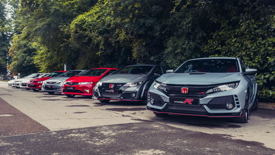 All Generations of Honda Civic Type R Gathered on Track