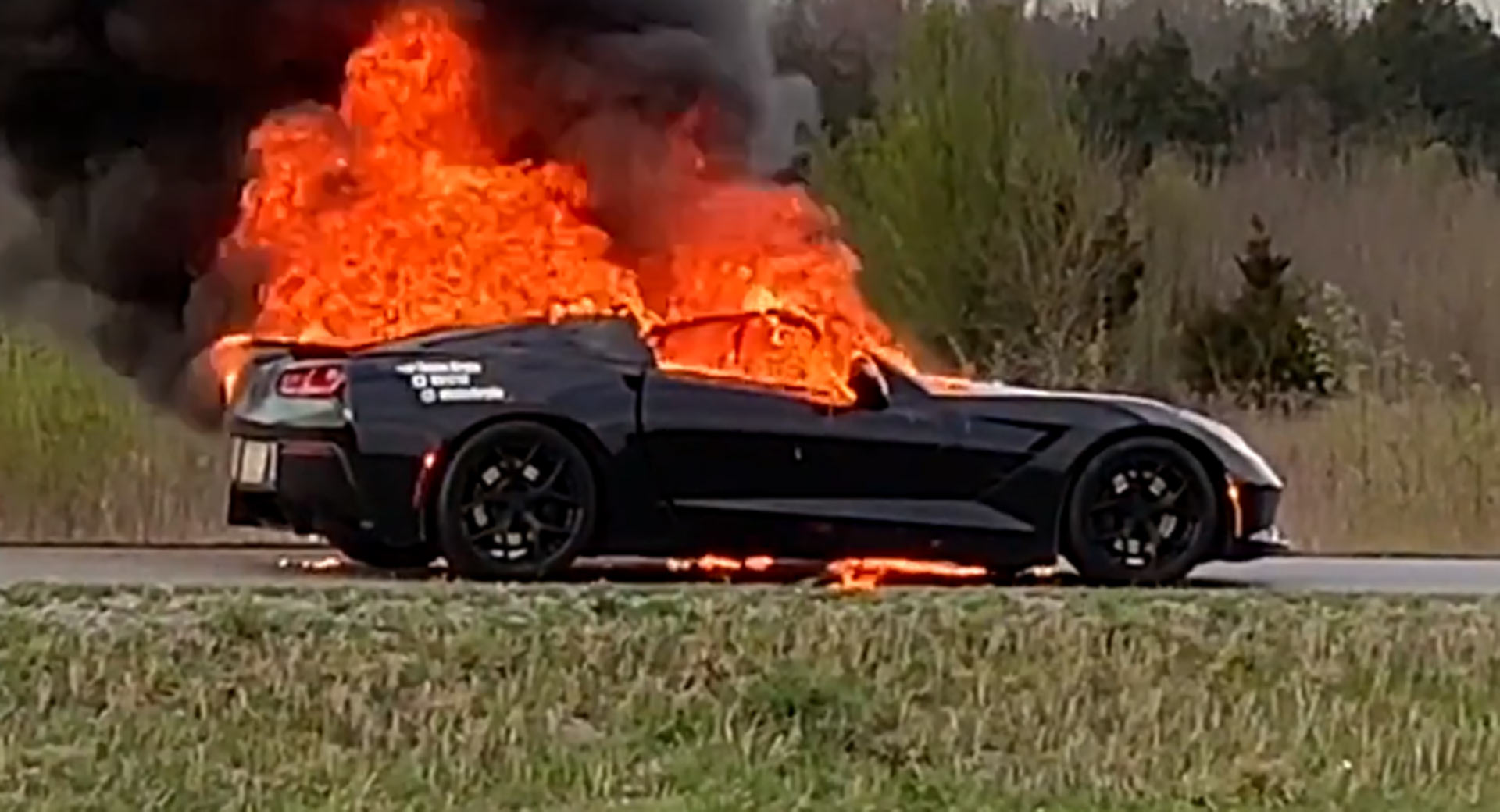 Chevy Corvette owner films his car as it goes up in flames