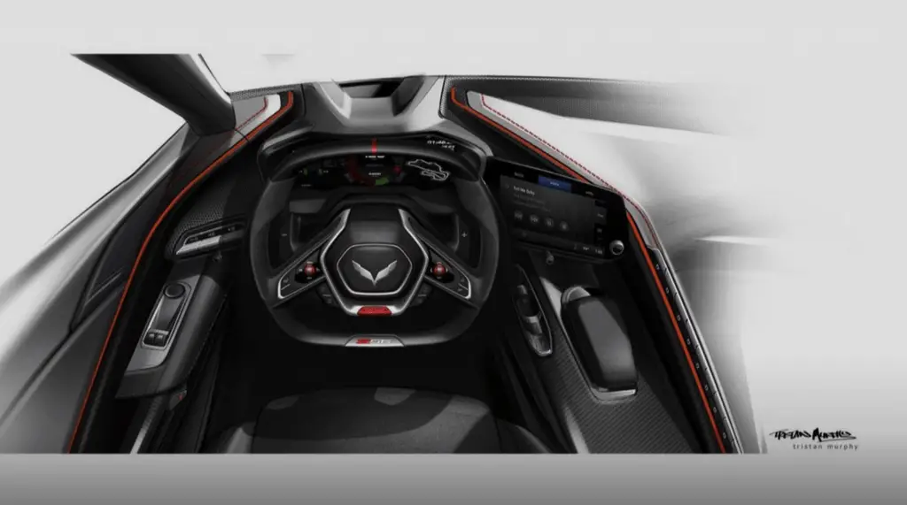 Official Interior Sketches of the Chevy Corvette Z06 Mid-Engined