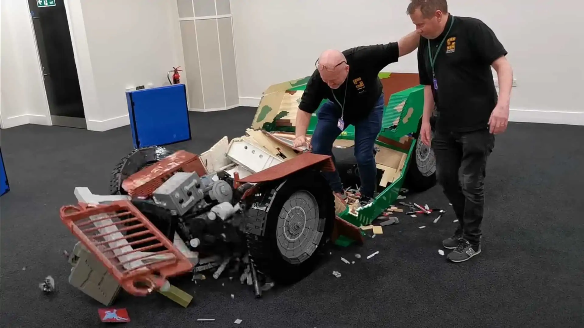 A Lego Jeep of Life Size Looks Incredible Up until It's Destroyed