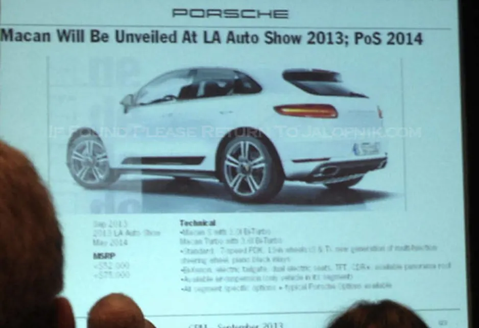 Full specs of 2014 Porsche Macan leaked