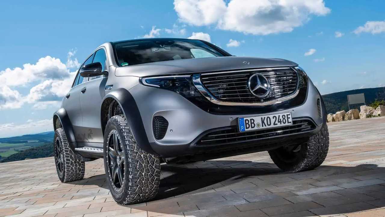 Mercedes EQC 4x42 stands tall with portal axes and chunky tires