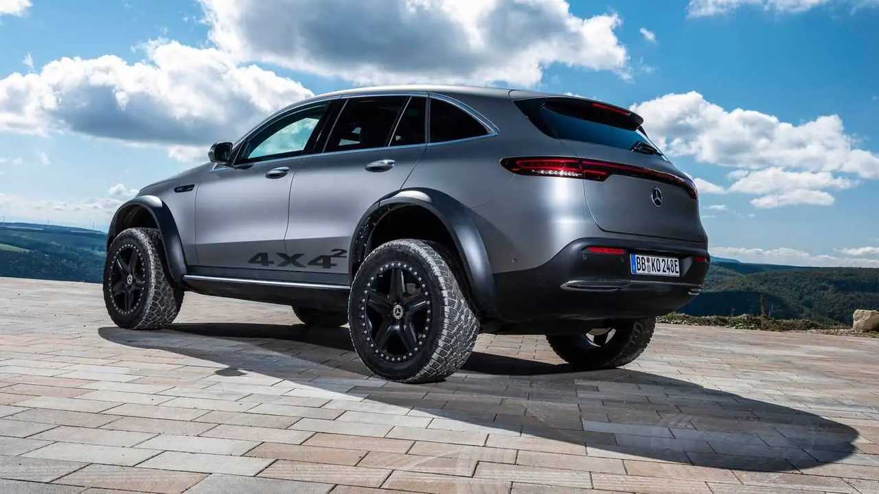 Mercedes EQC 4x42 stands tall with portal axes and chunky tires