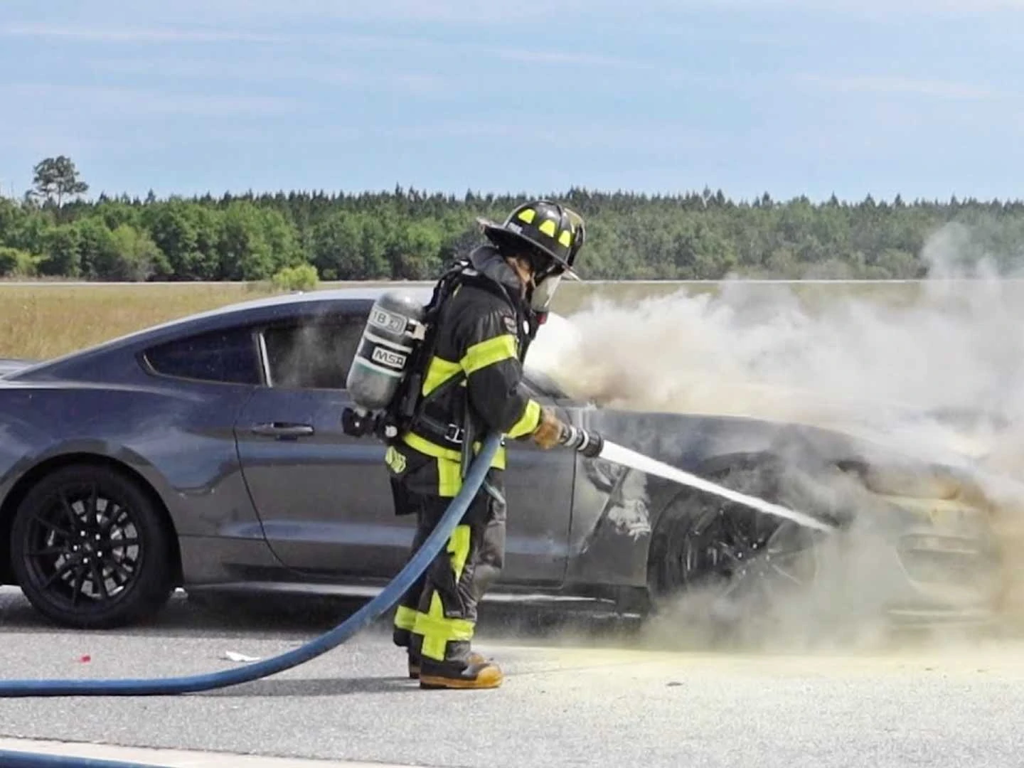 Mustang Shelby GT350 Track Fun Endeavors After Car Catches Fire