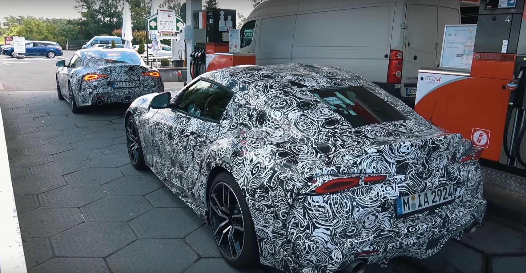 2018 Toyota Supra captured in detail at gas station