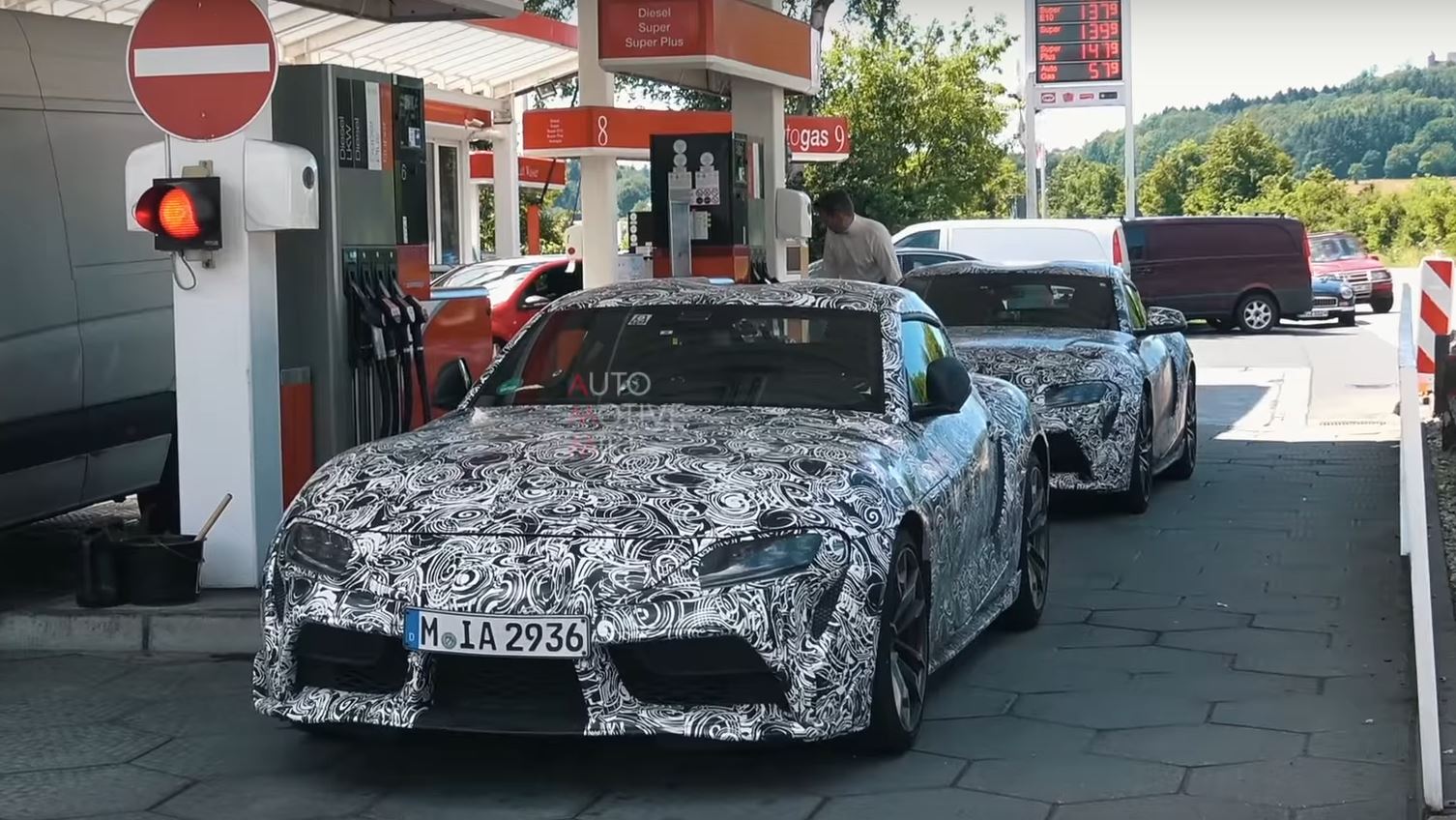 2018 Toyota Supra captured in detail at gas station