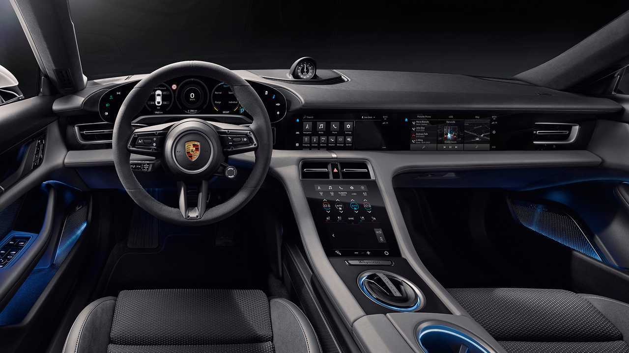 Porsche Taycan Interior Revealed, Even Gives Passenger A Screen