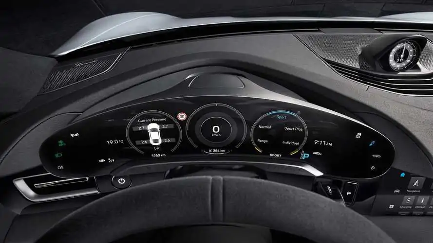 Porsche Taycan Interior Revealed, Even Gives Passenger A Screen