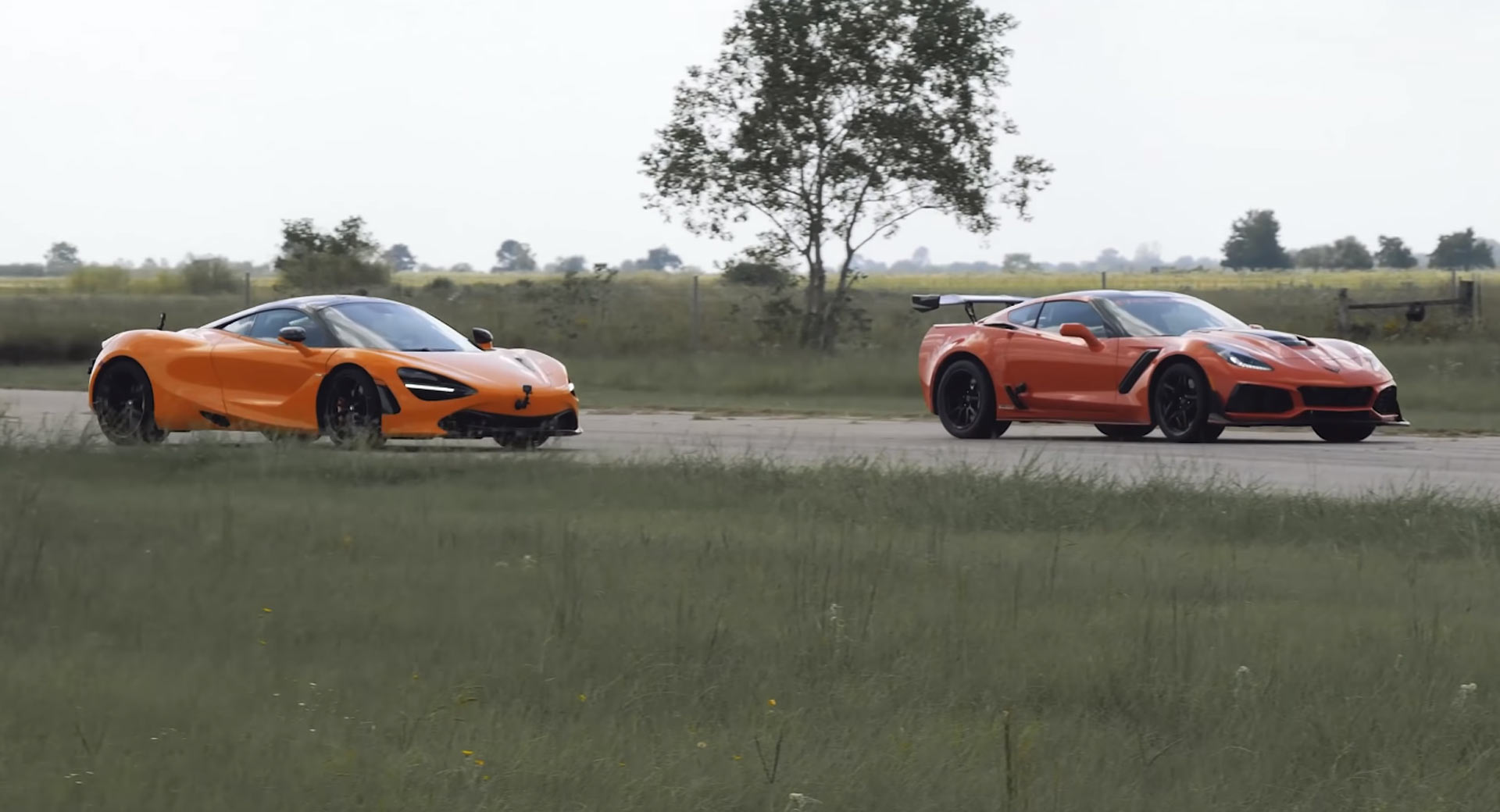 Tuned Hennessey Chevy corvette ZR1 Fights McLaren720S In Roll Races