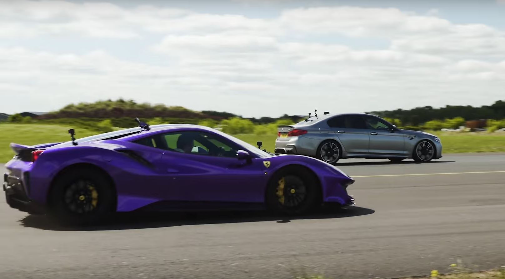 BMW M5 with 800 HP Drag Races Ferrari Pista