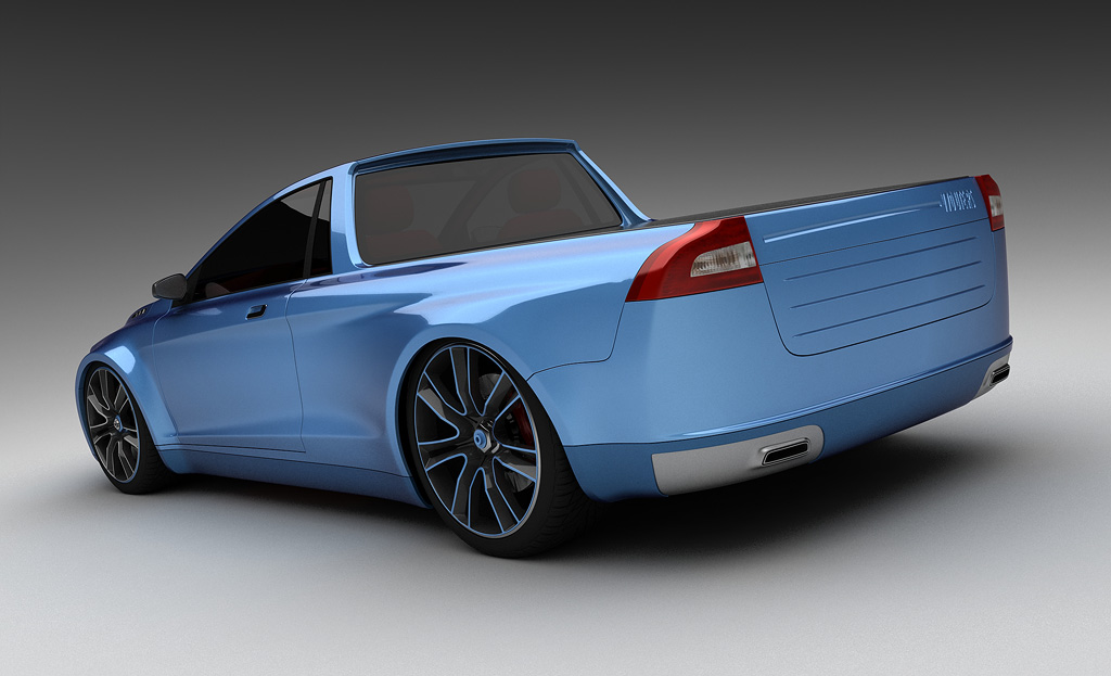 3D Rendered: Volvo V70 pickup aka Volvomino