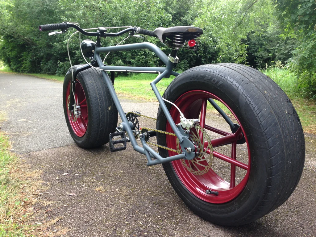 This Homemade Bicycle Uses Car Rims and Wheels