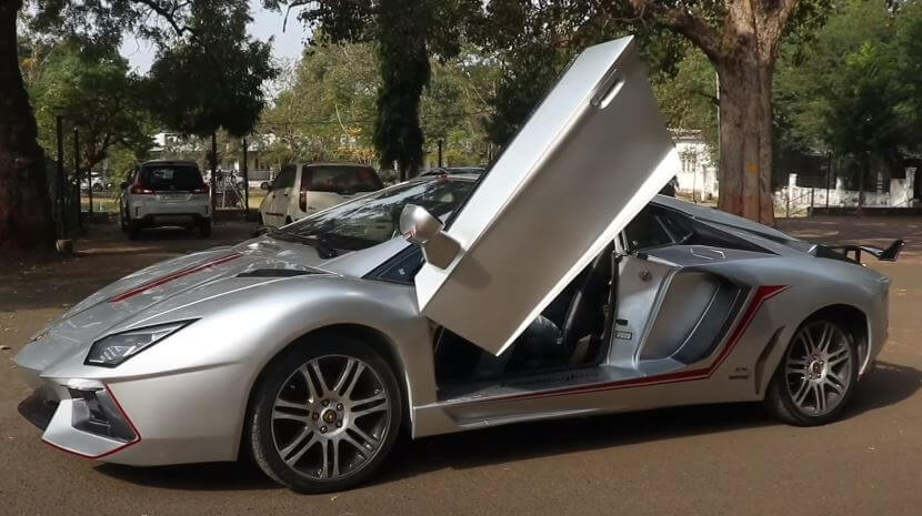 Civic-Based Aventador Replica Has Convertible Roof, Scissor Doors