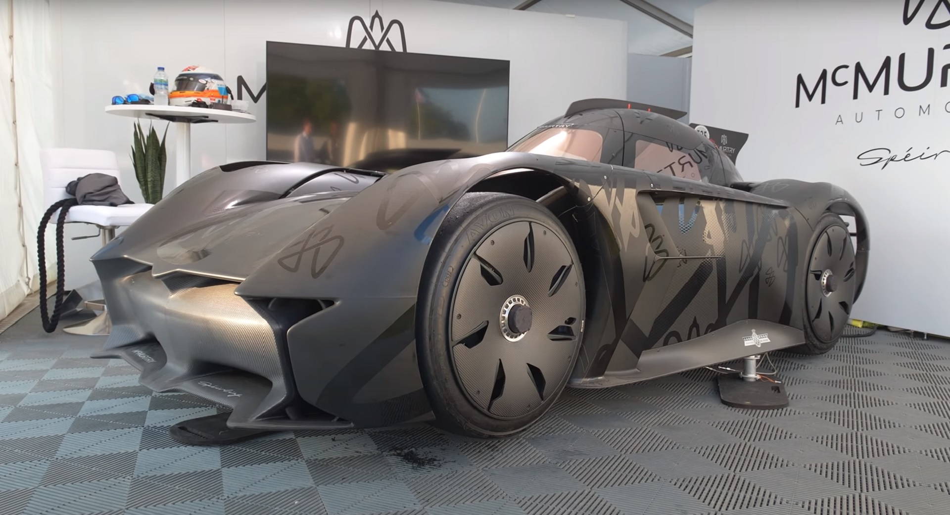 The tiny EV track car looks like a Batmobile and goes faster than a Chiron.