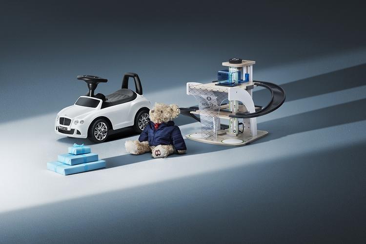 Give Your Child an Early Bentley Experience with This Wooden Toy Garage