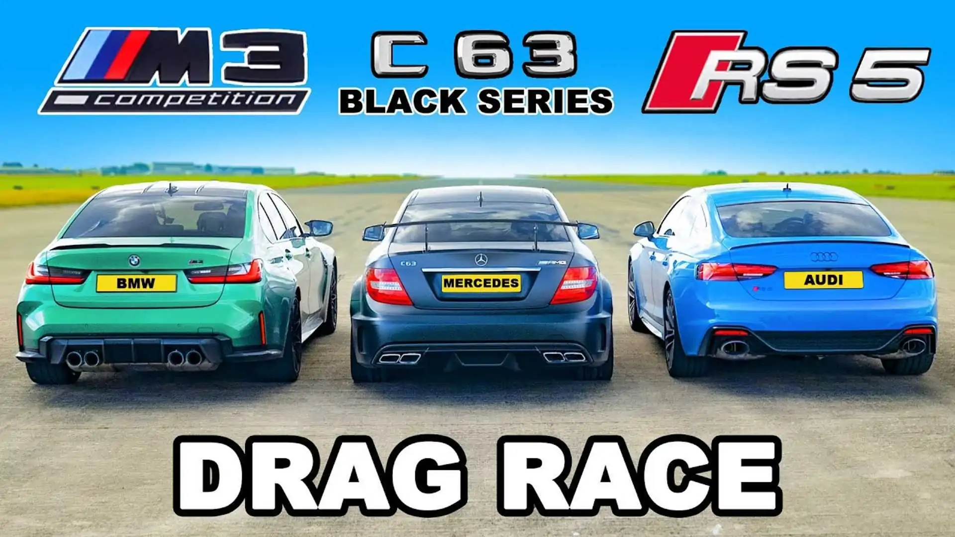 Drag Race: BMW M3 meets Audi RS5 and Mercedes-AMG C63 Black Series