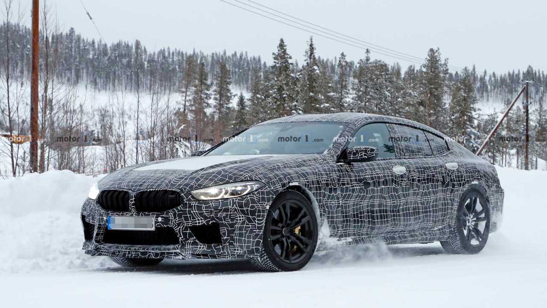 BMW M8 Gran Coupe Playing in the Snow