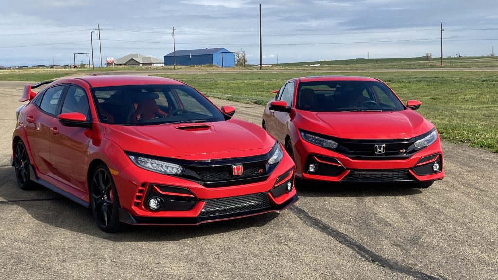 2020 Honda Civic Type R meets Si for Hot Laps and Drag Race Comparison