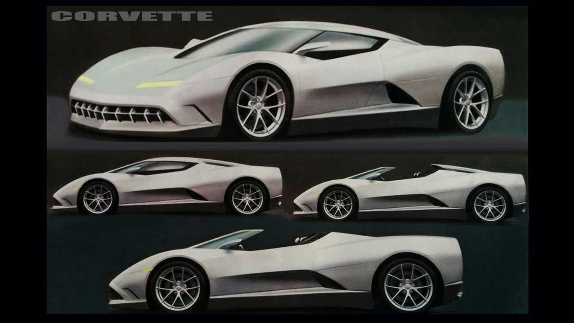 The Corvette's Mid-Engine Design Sketches from the Early Years Show a Different Vehicle